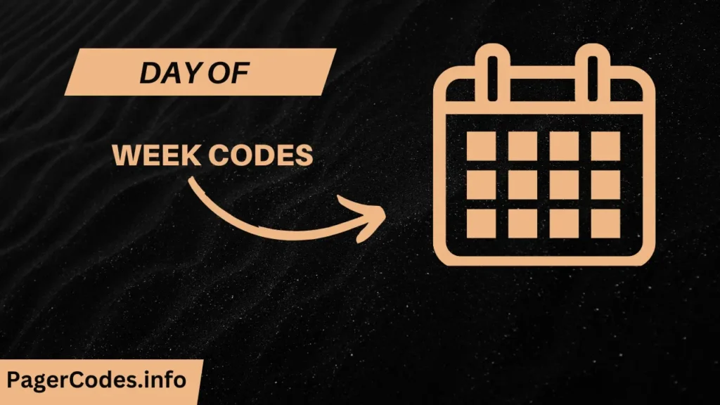 Days of Week Pager Code List Pagercodes.info